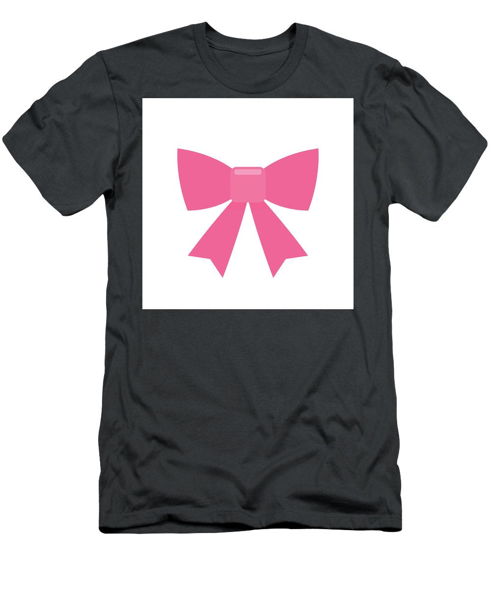 Pink bow simple flat icon - T-Shirt