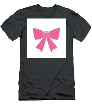 Pink bow simple flat icon - T-Shirt