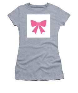 Pink bow simple flat icon - Women's T-Shirt