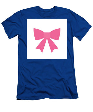 Pink bow simple flat icon - T-Shirt