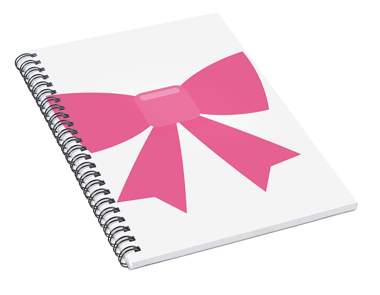 Pink bow simple flat icon - Spiral Notebook