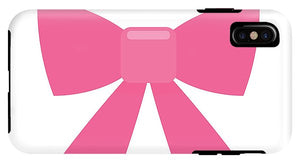 Pink bow simple flat icon - Phone Case