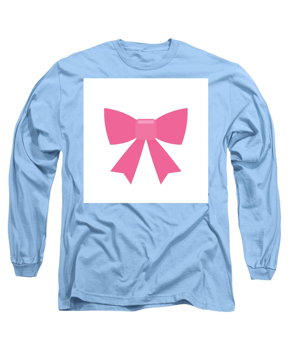 Pink bow simple flat icon - Long Sleeve T-Shirt