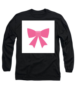 Pink bow simple flat icon - Long Sleeve T-Shirt