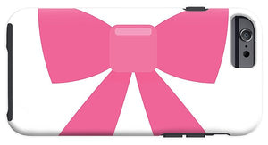 Pink bow simple flat icon - Phone Case
