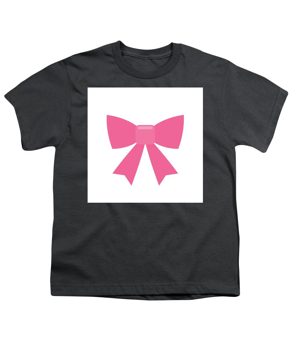 Pink bow simple flat icon - Youth T-Shirt