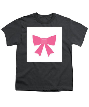 Pink bow simple flat icon - Youth T-Shirt