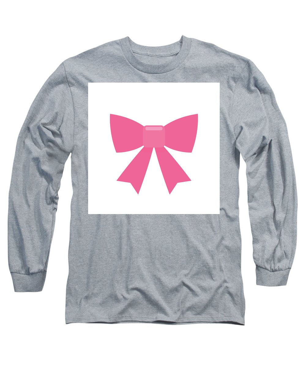 Pink bow simple flat icon - Long Sleeve T-Shirt