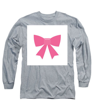 Pink bow simple flat icon - Long Sleeve T-Shirt
