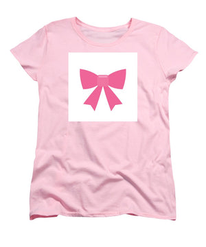 Pink bow simple flat icon - Women's T-Shirt (Standard Fit)