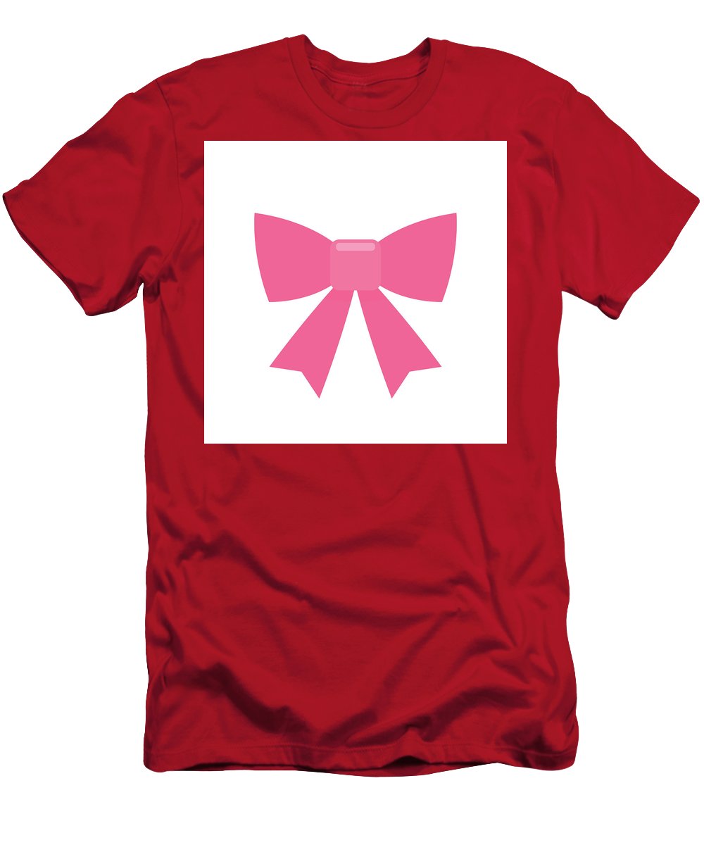 Pink bow simple flat icon - T-Shirt