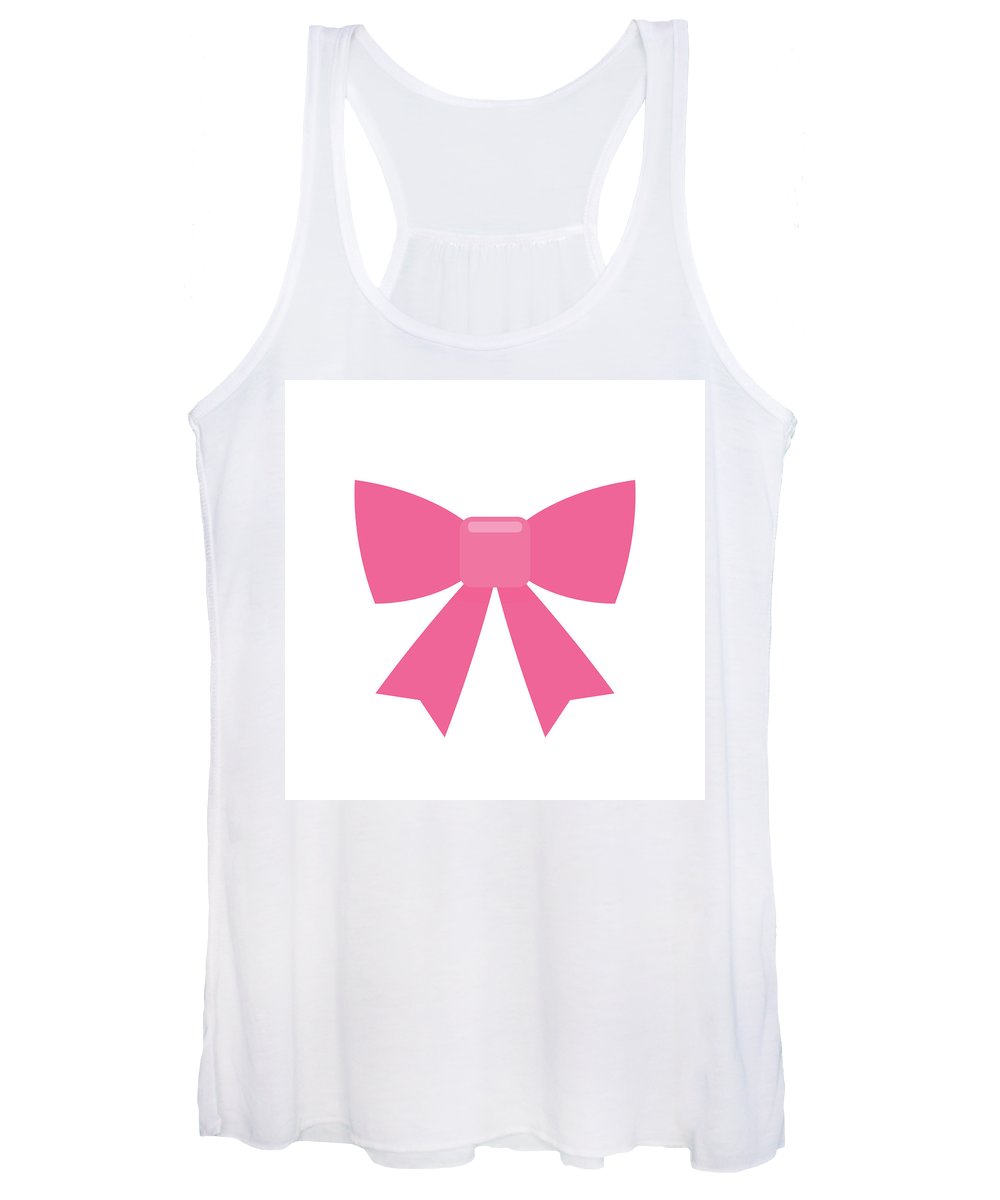 Pink bow simple flat icon - Women's Tank Top