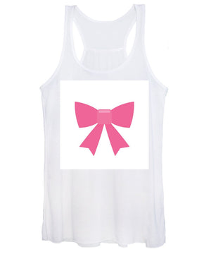 Pink bow simple flat icon - Women's Tank Top