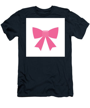 Pink bow simple flat icon - T-Shirt