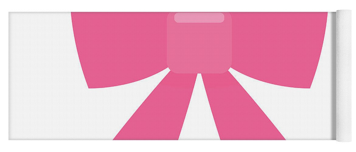 Pink bow simple flat icon - Yoga Mat