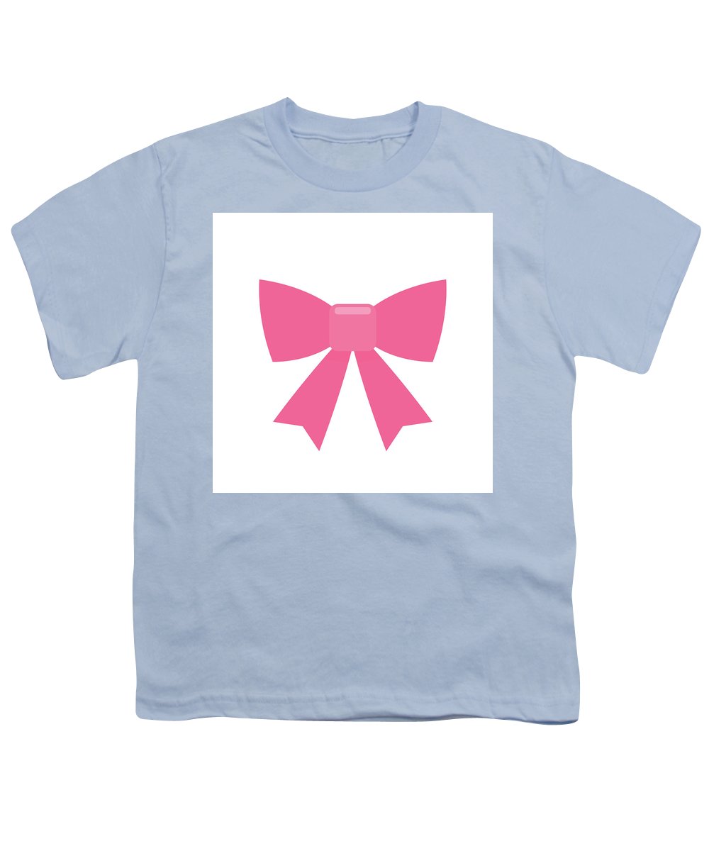 Pink bow simple flat icon - Youth T-Shirt