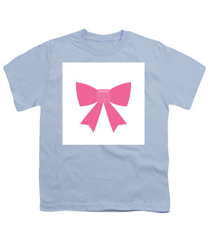 Pink bow simple flat icon - Youth T-Shirt