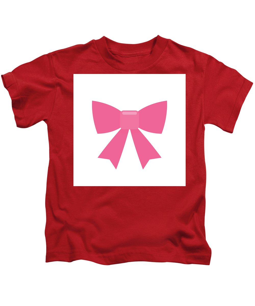 Pink bow simple flat icon - Kids T-Shirt
