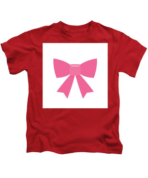Pink bow simple flat icon - Kids T-Shirt