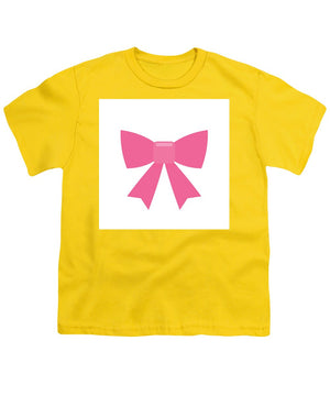 Pink bow simple flat icon - Youth T-Shirt