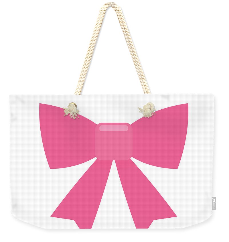 Pink bow simple flat icon - Weekender Tote Bag