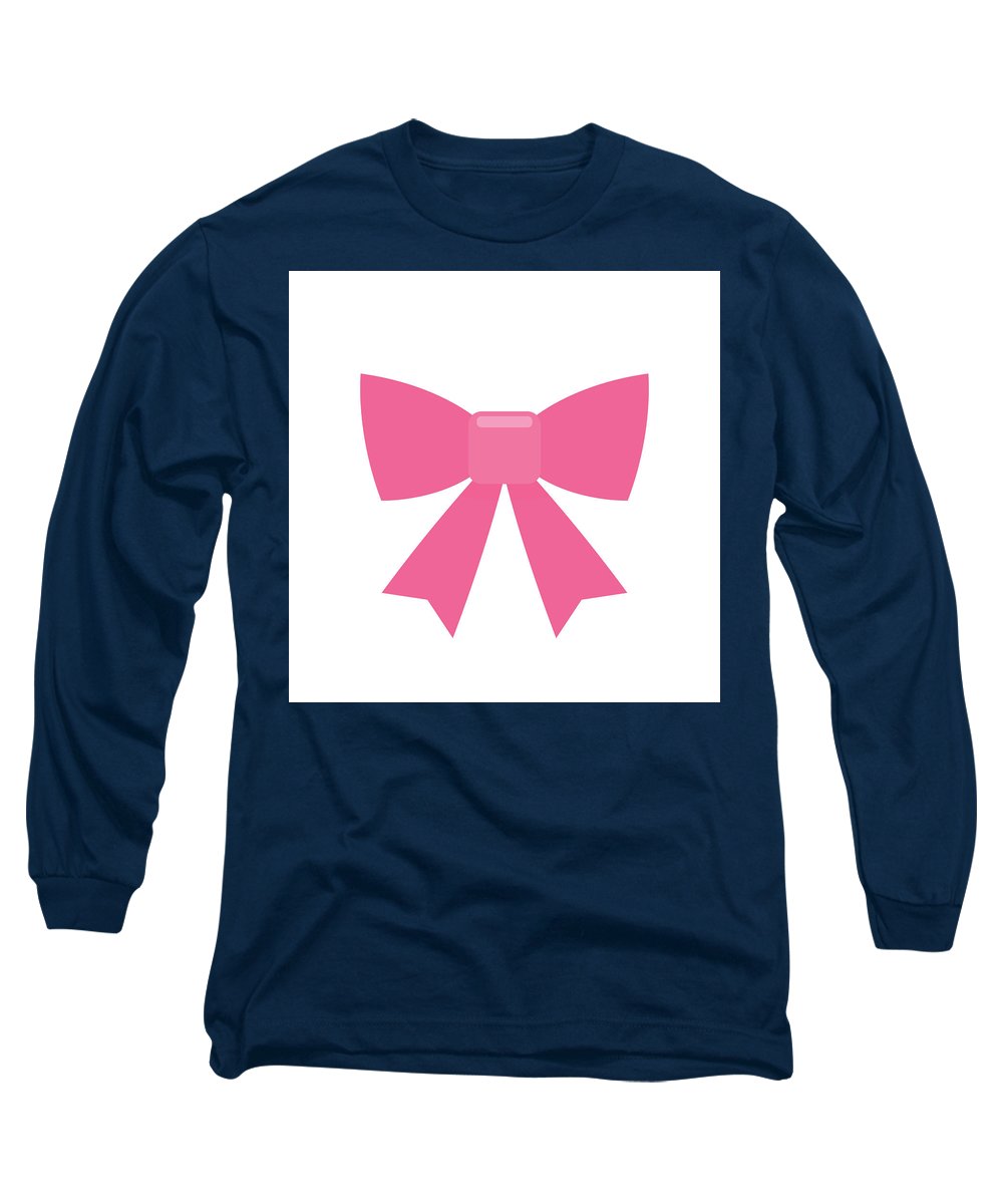 Pink bow simple flat icon - Long Sleeve T-Shirt