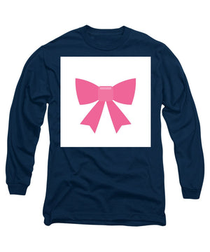 Pink bow simple flat icon - Long Sleeve T-Shirt