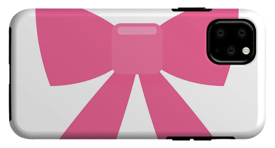 Pink bow simple flat icon - Phone Case