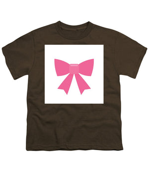 Pink bow simple flat icon - Youth T-Shirt