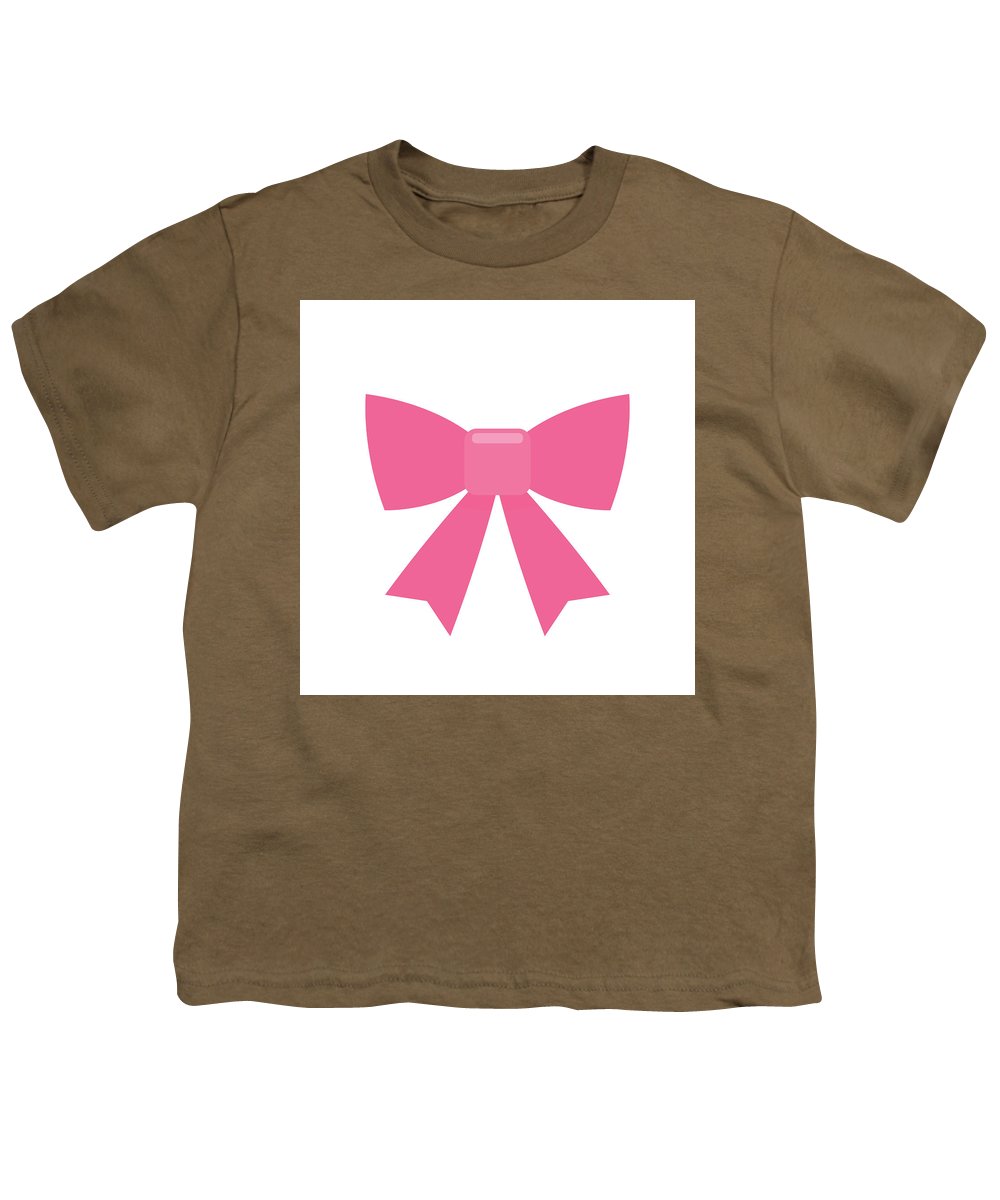 Pink bow simple flat icon - Youth T-Shirt