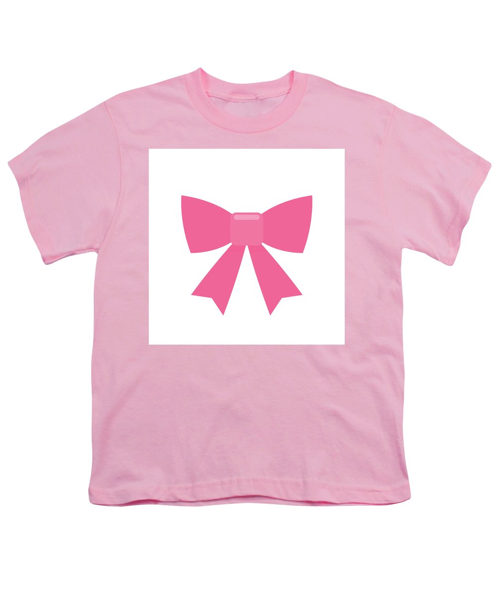 Pink bow simple flat icon - Youth T-Shirt
