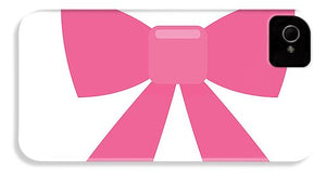 Pink bow simple flat icon - Phone Case