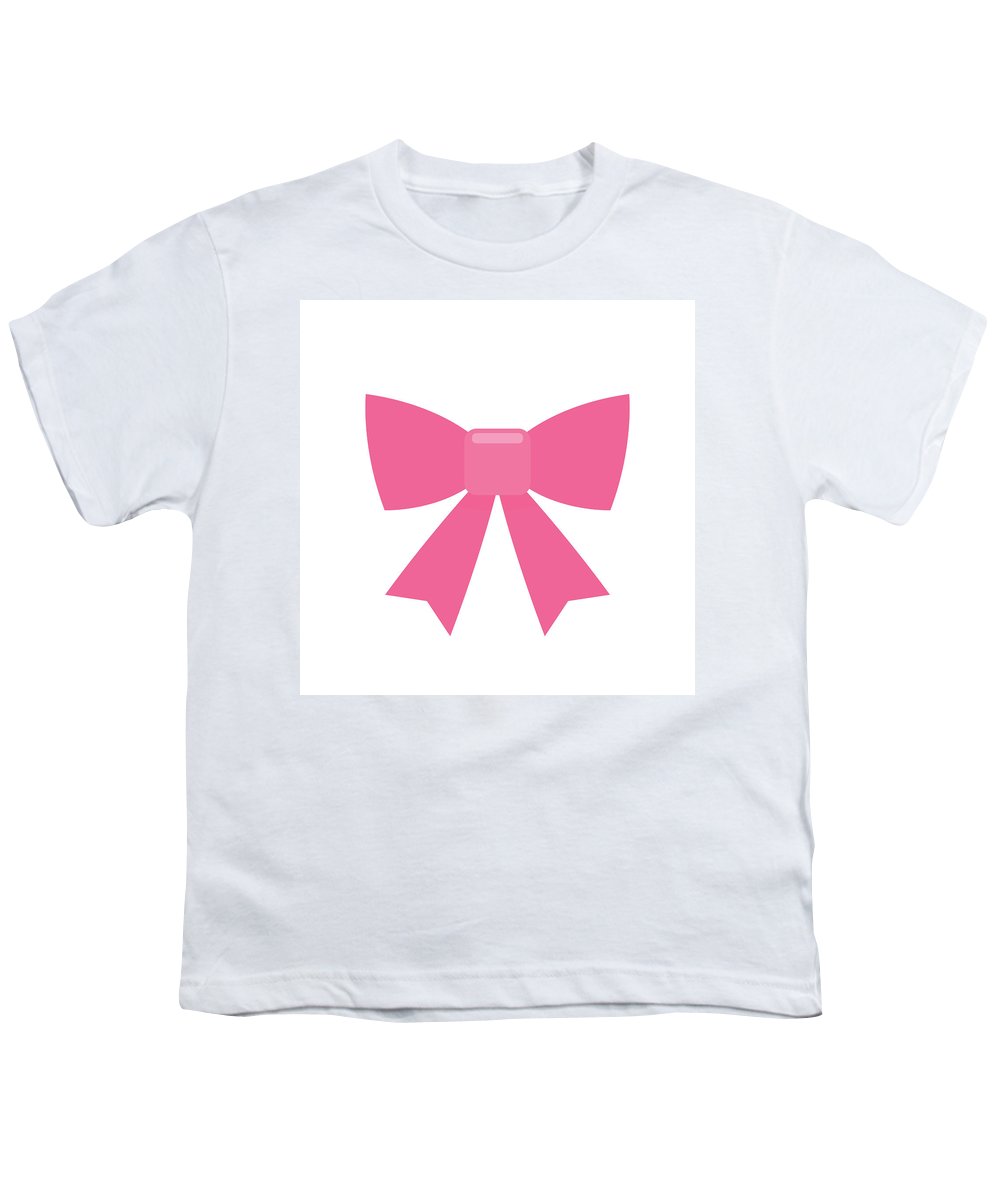 Pink bow simple flat icon - Youth T-Shirt