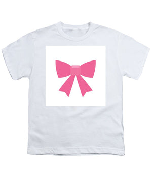 Pink bow simple flat icon - Youth T-Shirt