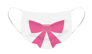 Pink bow simple flat icon - Face Mask