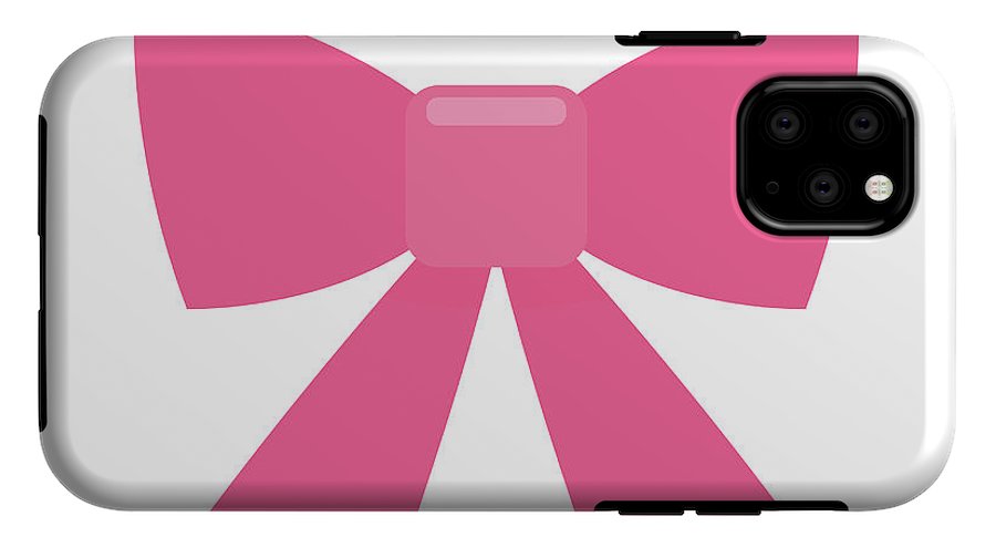 Pink bow simple flat icon - Phone Case