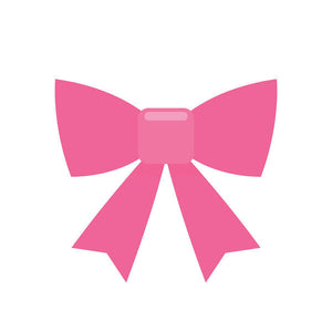 Pink bow simple flat icon - Art Print