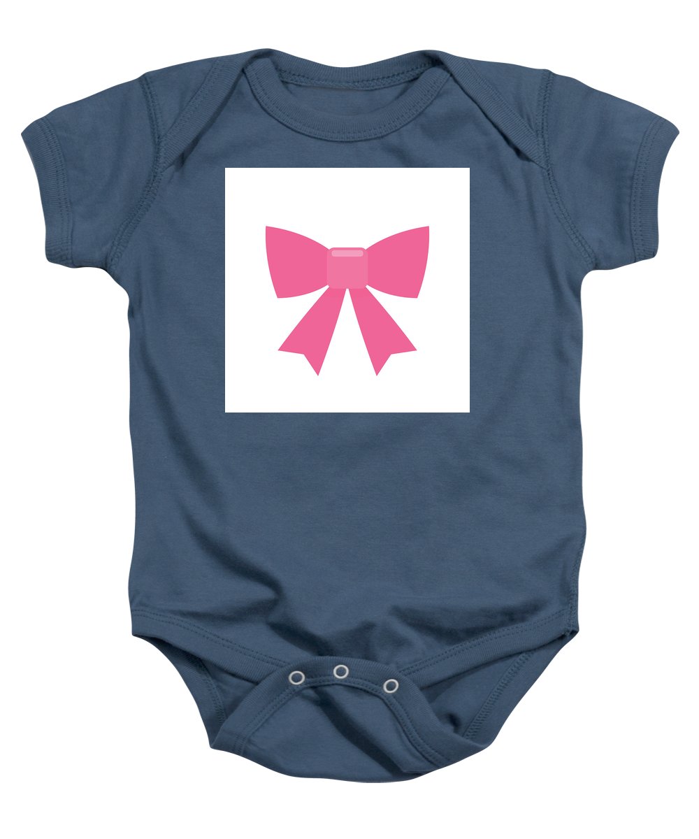 Pink bow simple flat icon - Baby Onesie