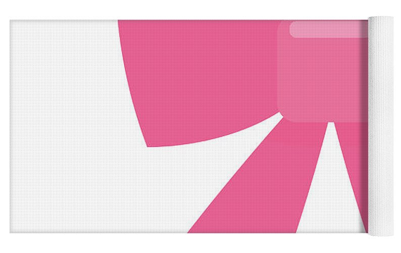 Pink bow simple flat icon - Yoga Mat