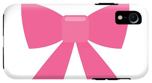 Pink bow simple flat icon - Phone Case