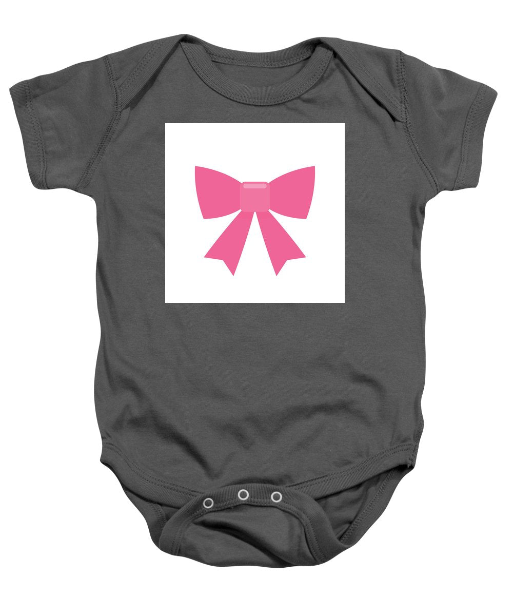 Pink bow simple flat icon - Baby Onesie