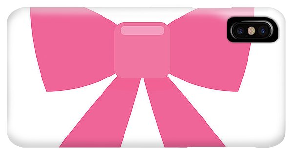Pink bow simple flat icon - Phone Case