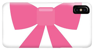 Pink bow simple flat icon - Phone Case
