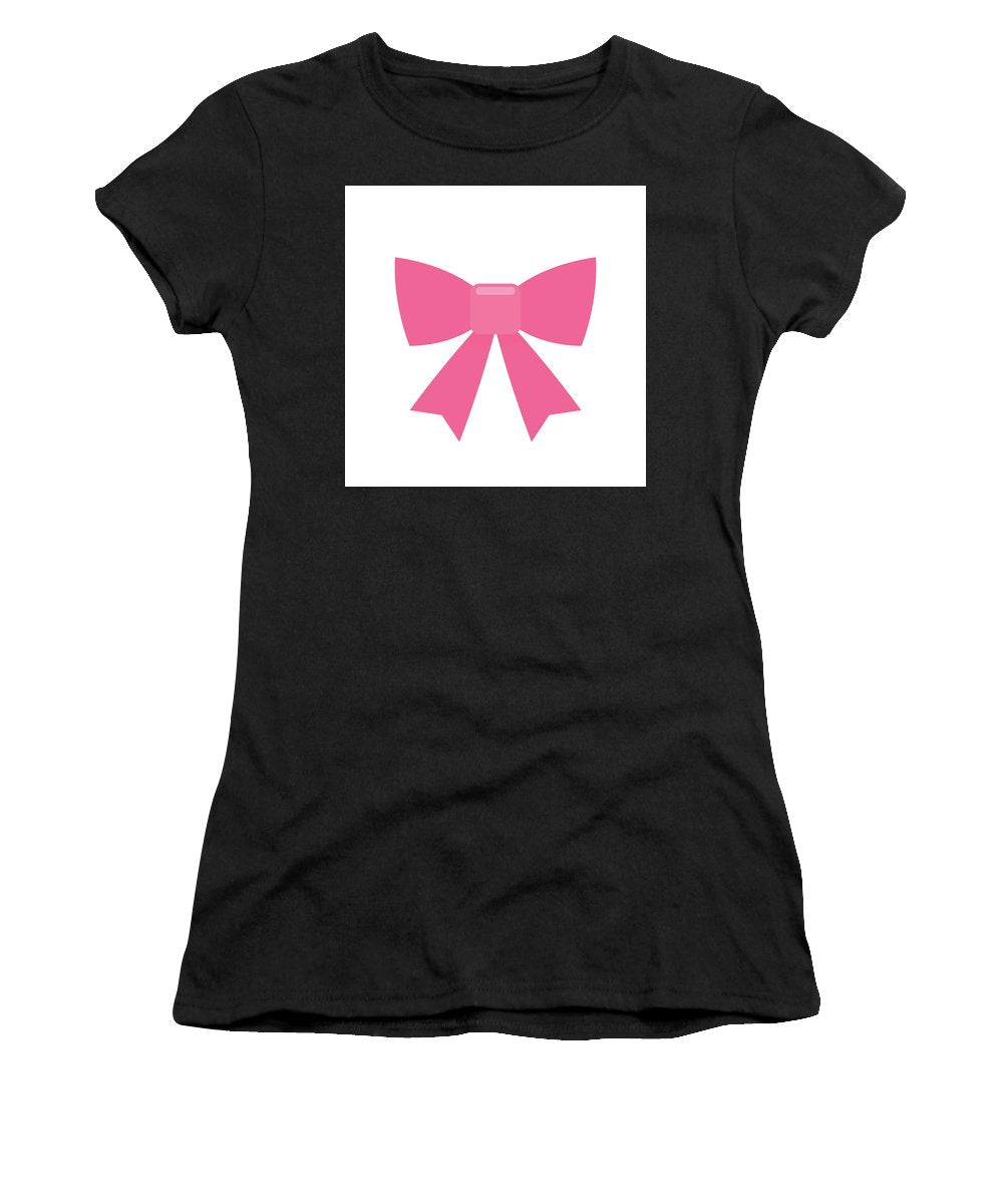 Pink bow simple flat icon - Women's T-Shirt