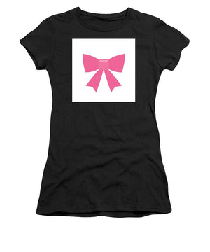 Pink bow simple flat icon - Women's T-Shirt