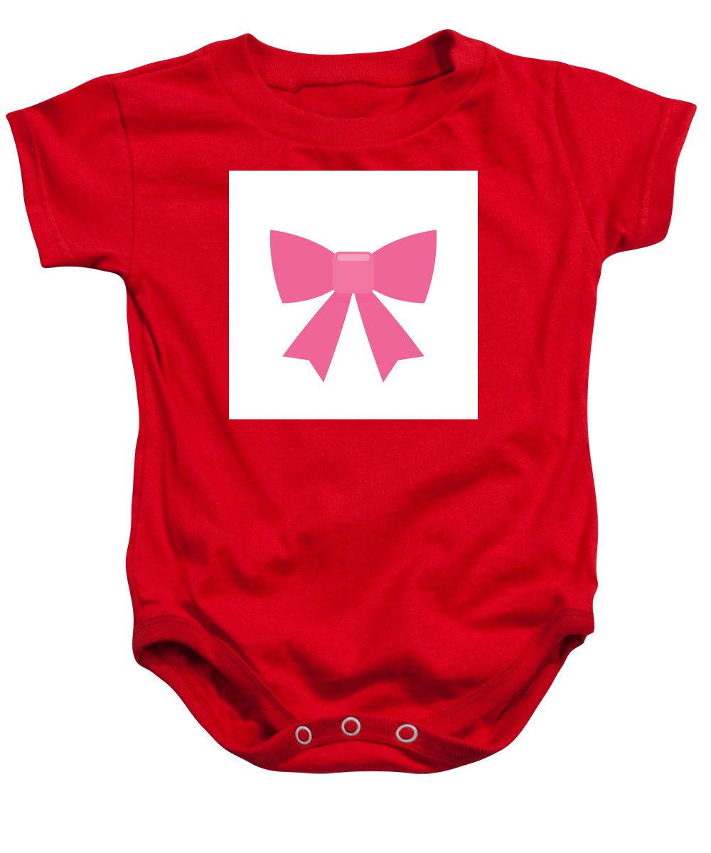 Pink bow simple flat icon - Baby Onesie