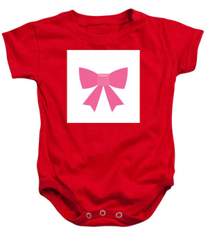 Pink bow simple flat icon - Baby Onesie