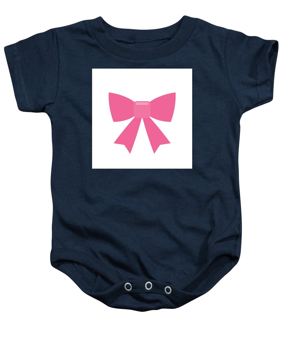 Pink bow simple flat icon - Baby Onesie