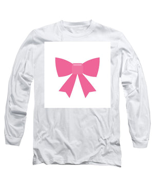 Pink bow simple flat icon - Long Sleeve T-Shirt
