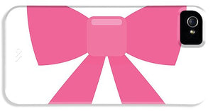 Pink bow simple flat icon - Phone Case